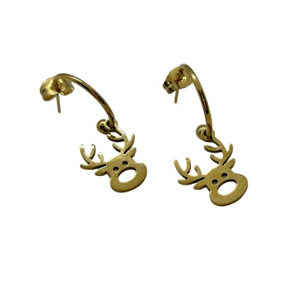 earrings steel gold deer2